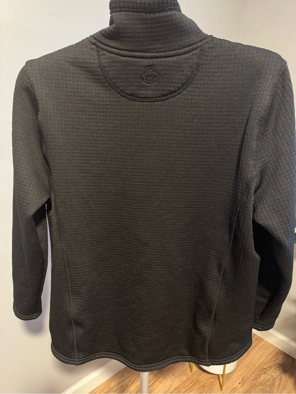 Magellan Outdoors Men’s Black Waffle Knit Quarter-Zip Pullover
